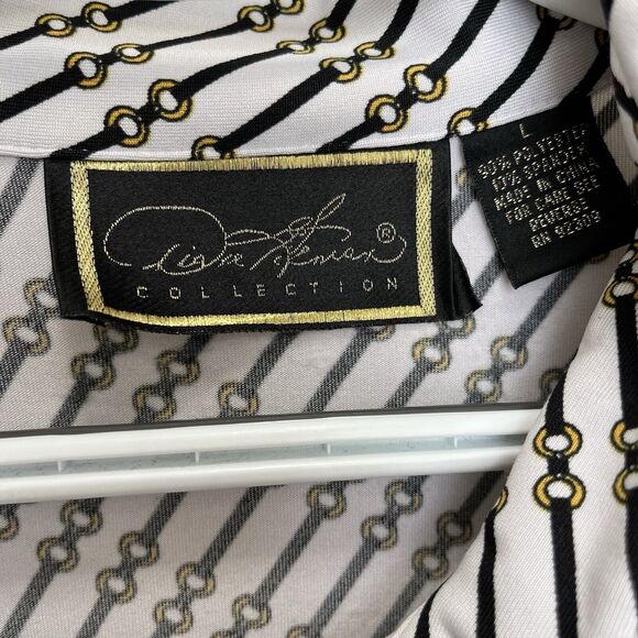 Diane Gilman Collection | Button Top Large Horse But Chain Print long sleeve - Picture 4 of 5